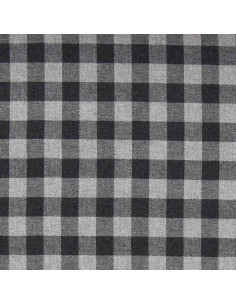 Flanellstoff mit großen Karos - Grau 2