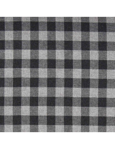 Flanellstoff mit großen Karos - Grau