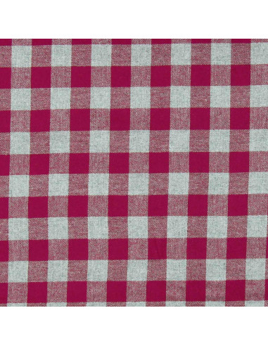 Flanellstoff mit großen Karos - Rot und Grau