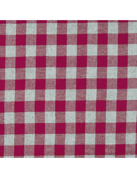 Flanellstoff mit großen Karos - Rot und Grau