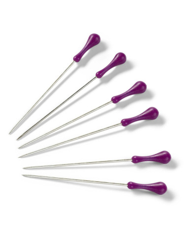 Stecknadeln mit violettem Griff