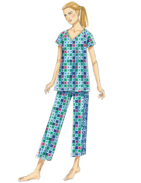 Bademantel, Oberteil, Nachthemd und Hose Schnittmuster - Butterick 6428