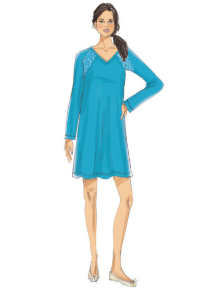 Bademantel, Oberteil, Nachthemd und Hose Schnittmuster - Butterick 6428