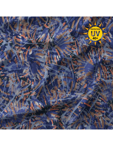 Lycra-Badeanzugstoff - Fizyle Blau und Orange