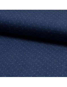 Viskose Chambray Plumetis Stoff - Denim Blau