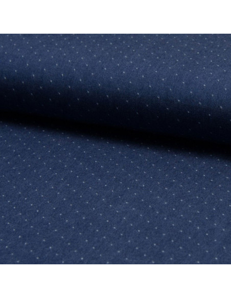 Viskose Chambray Plumetis Stoff - Denim Blau