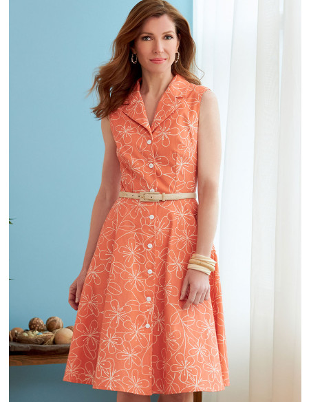 Kleid, Hemd, Gürtel und Schal Schnittmuster - Butterick 6843