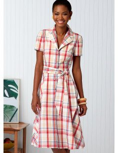 Kleid, Hemd, Gürtel und Schal Schnittmuster - Butterick 6843 2
