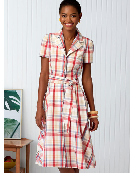 Kleid-, Hemd-, Gürtel- und Schal-Schnittmuster - Butterick 6843