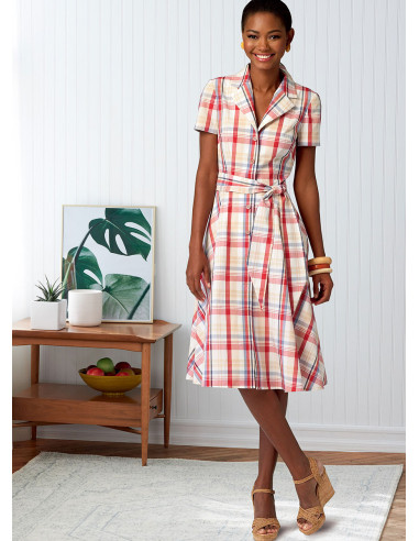 Kleid-, Hemd-, Gürtel- und Schal-Schnittmuster - Butterick 6843