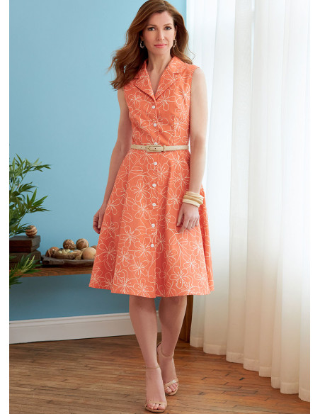 Kleid-, Hemd-, Gürtel- und Schal-Schnittmuster - Butterick 6843