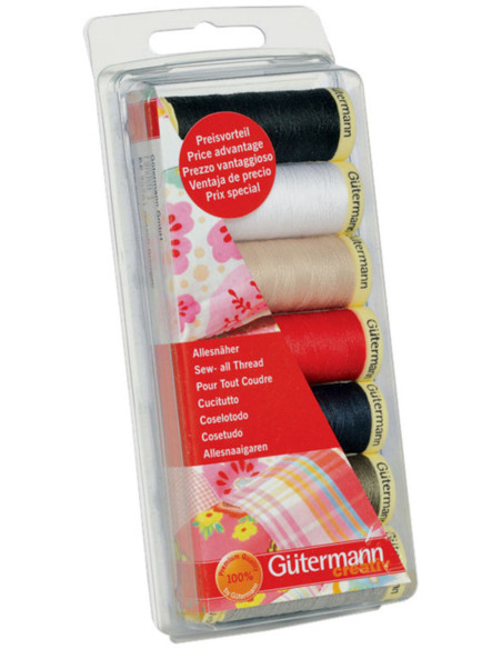 Set mit 7 Nähfäden aus Polyester von Gütermann