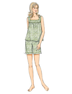 Oberteil, Nachthemd und Shorts Schnittmuster - Butterick 6883