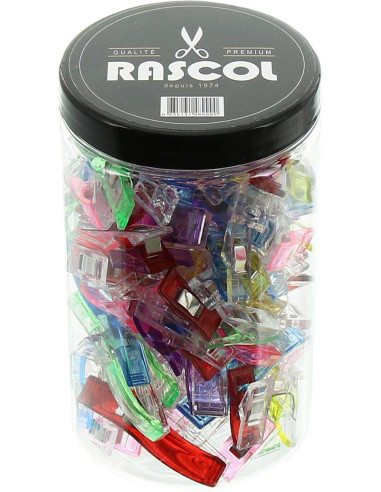 Glas mit 100 bunten Stoffklammern von Rascol