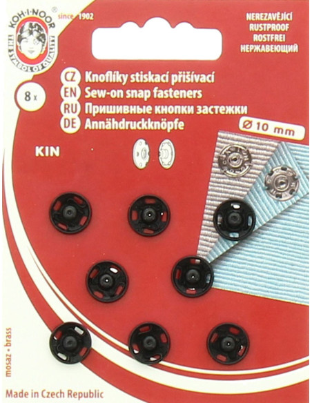 Metall-Druckknöpfe 10 mm - Schwarz
