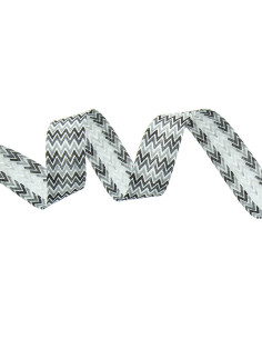 Chevron-Muster Schrägband - Schwarz, Grau und Weiß