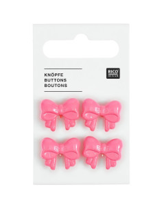 Karte mit 4 Knotenknöpfen - Rosa 18 x 15 mm