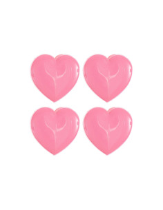 Karte mit 4 Herzknöpfen - Rosa 15 x 15 mm 2