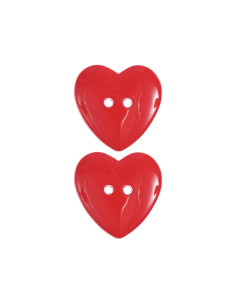 Karte mit 2 Herzknöpfen - Rot 22 x 22 mm 2