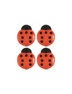 Karte mit 4 Marienkäferknöpfen - Rot 13 x 15 mm 2