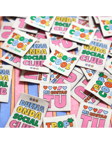 Satz von 6 gewebten Etiketten - Fiesta Tropical Mix