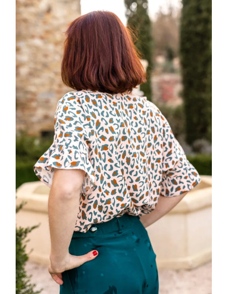 Tissu viscose Bagheera Vert Eucalyptus - Églantine & Zoé