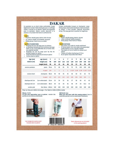 Hosen- und Shorts-Schnittmuster Dakar - Ikatee