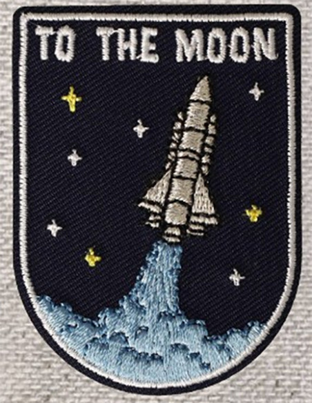 Bügelaufnäher Rakete zum Mond