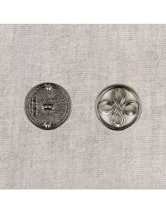 Metallknopf Blume - Silber