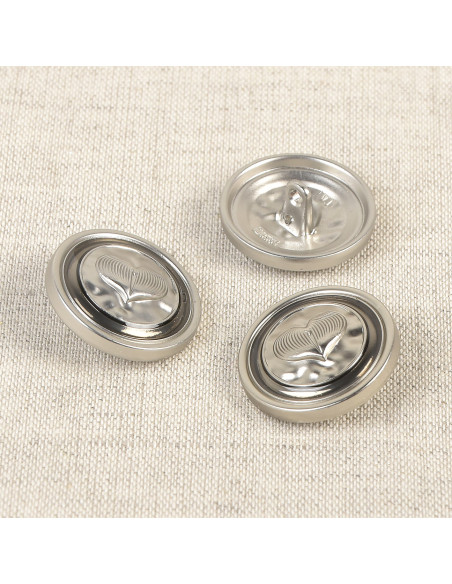 Metallknopf Herz 18 mm - Silber