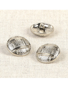 Metallknopf kariert 20 mm - Silber