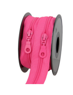 5-Meter-Rolle Nylonreißverschluss 5 mm mit Zippern - Fuchsia
