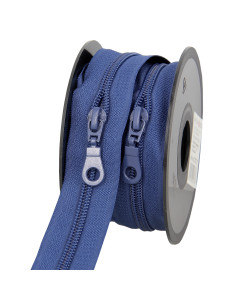 5-Meter-Rolle Nylonreißverschluss 5 mm mit Zippern - Blau