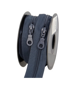 5-Meter-Rolle Nylon-Reißverschluss 5 mm mit Schiebern - Schiefer