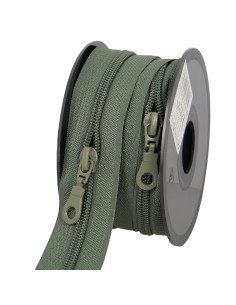 5 Meter Rolle Nylon-Reißverschluss 5 mm mit Zippern - Grün