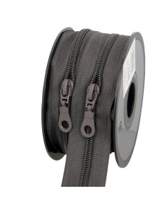 5 Meter Rolle Nylon-Reißverschluss 5 mm mit Zippern - Erde