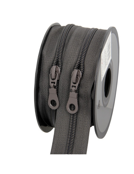 5 Meter Rolle Nylon-Reißverschluss 5 mm mit Zippern - Erde