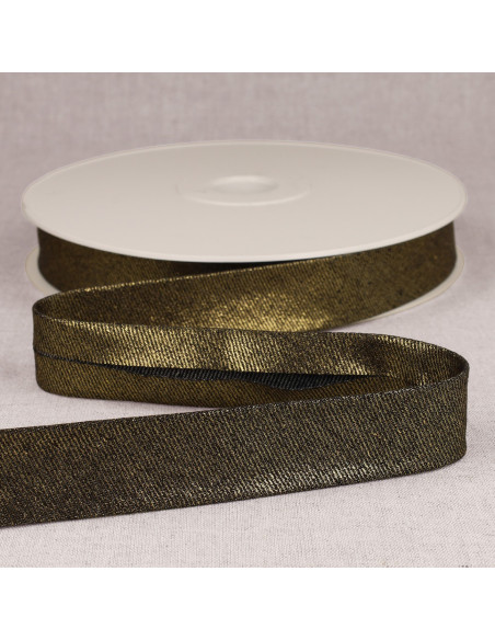 Metallisiertes Schrägband Jean - Schwarz Gold