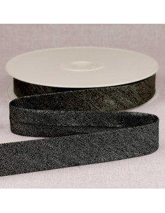 Metallisiertes Schrägband Jean - Schwarz und Silber