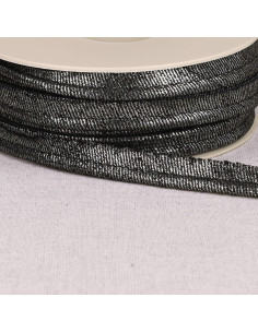 Metallisiertes Paspelband Jean - Schwarz und Silber