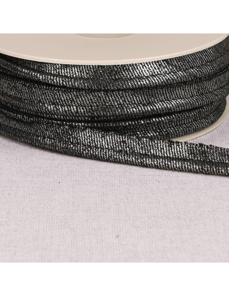 Metallisiertes Paspelband Jean - Schwarz und Silber