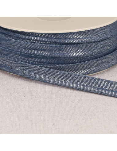 Metallisiertes Paspelband Jean - Hellblau
