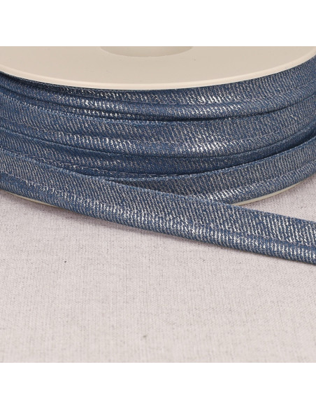 Metallisiertes Paspelband Jean - Hellblau