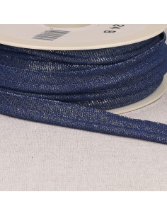 Metallic Paspelband Jean - Dunkelblau