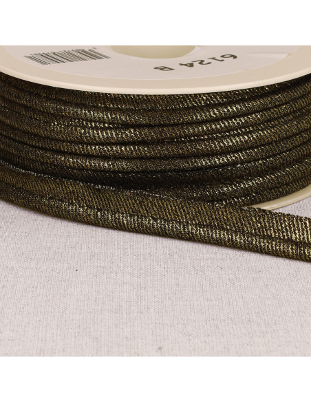 Metallisiertes Paspelband Jean - Schwarz und Gold