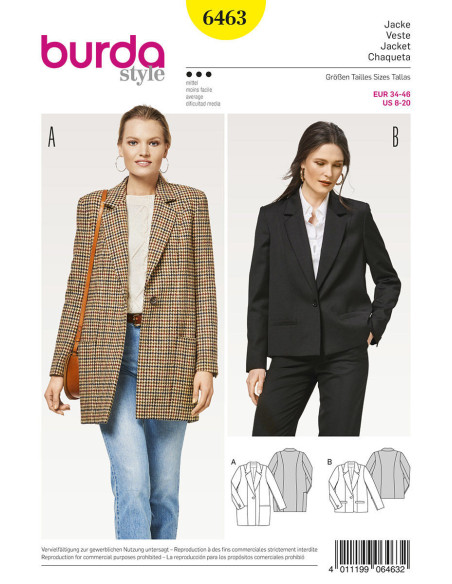 Jackenschnittmuster - Burda 6463