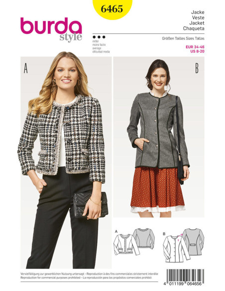 Jackenschnittmuster - Burda 6465