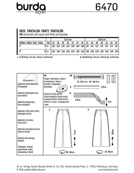 Hosenmuster - Burda 6470