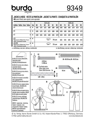 Jackenschnittmuster - Burda 9349