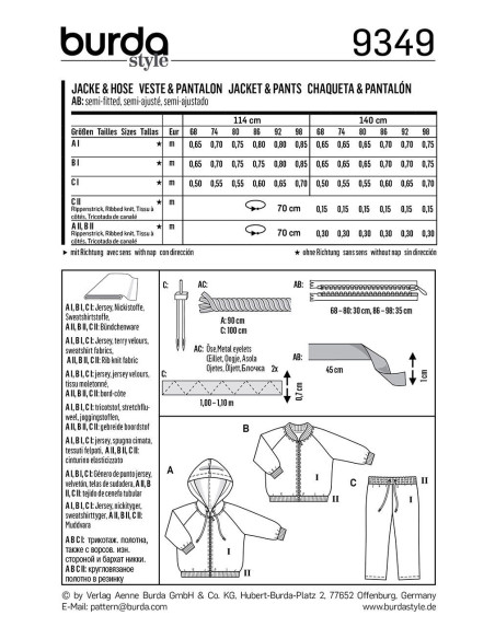 Jackenschnittmuster - Burda 9349